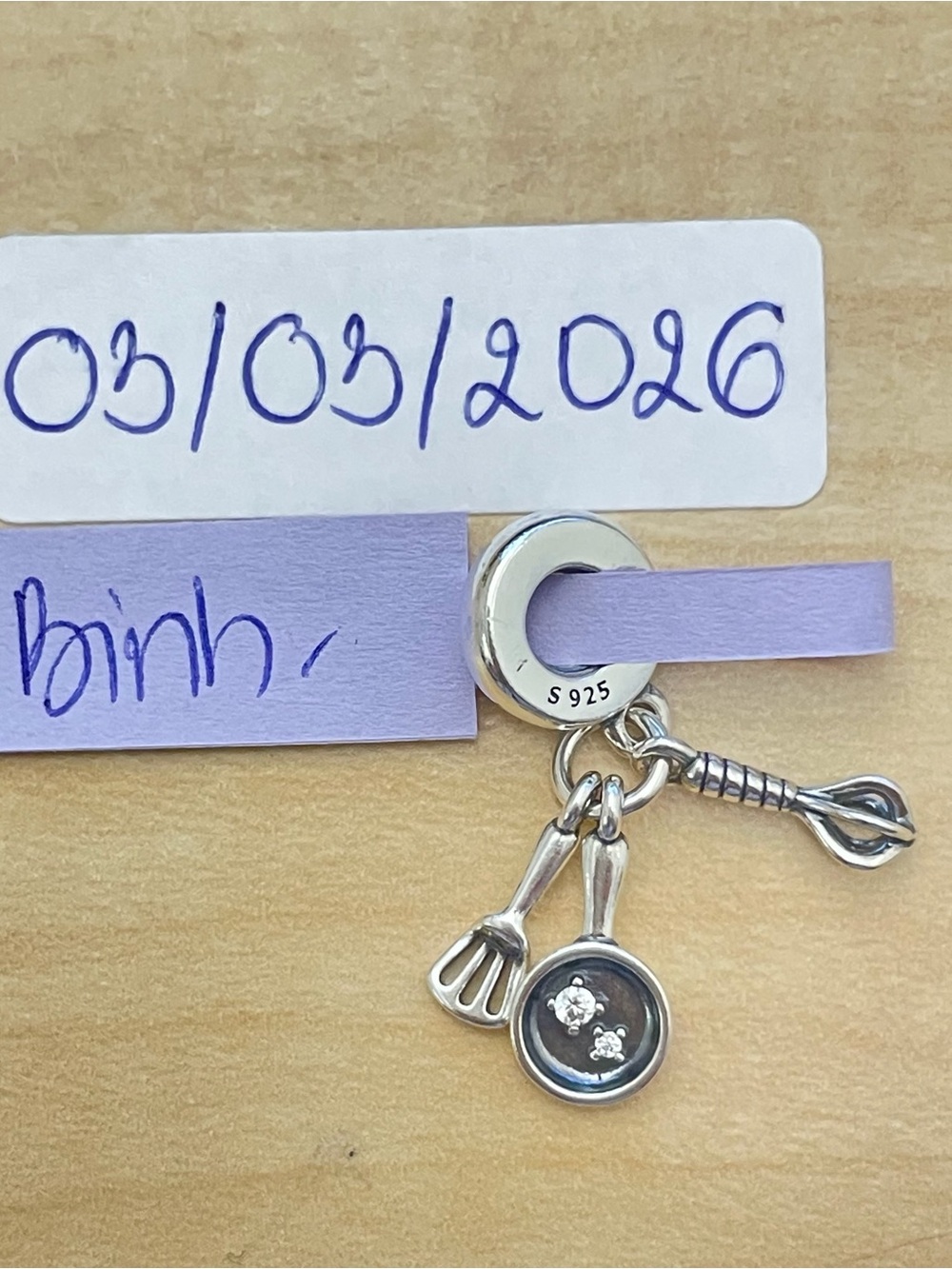 Pandora Spatula, Frying Pan & Whisk Dangle Charm - Picture 12 of 12